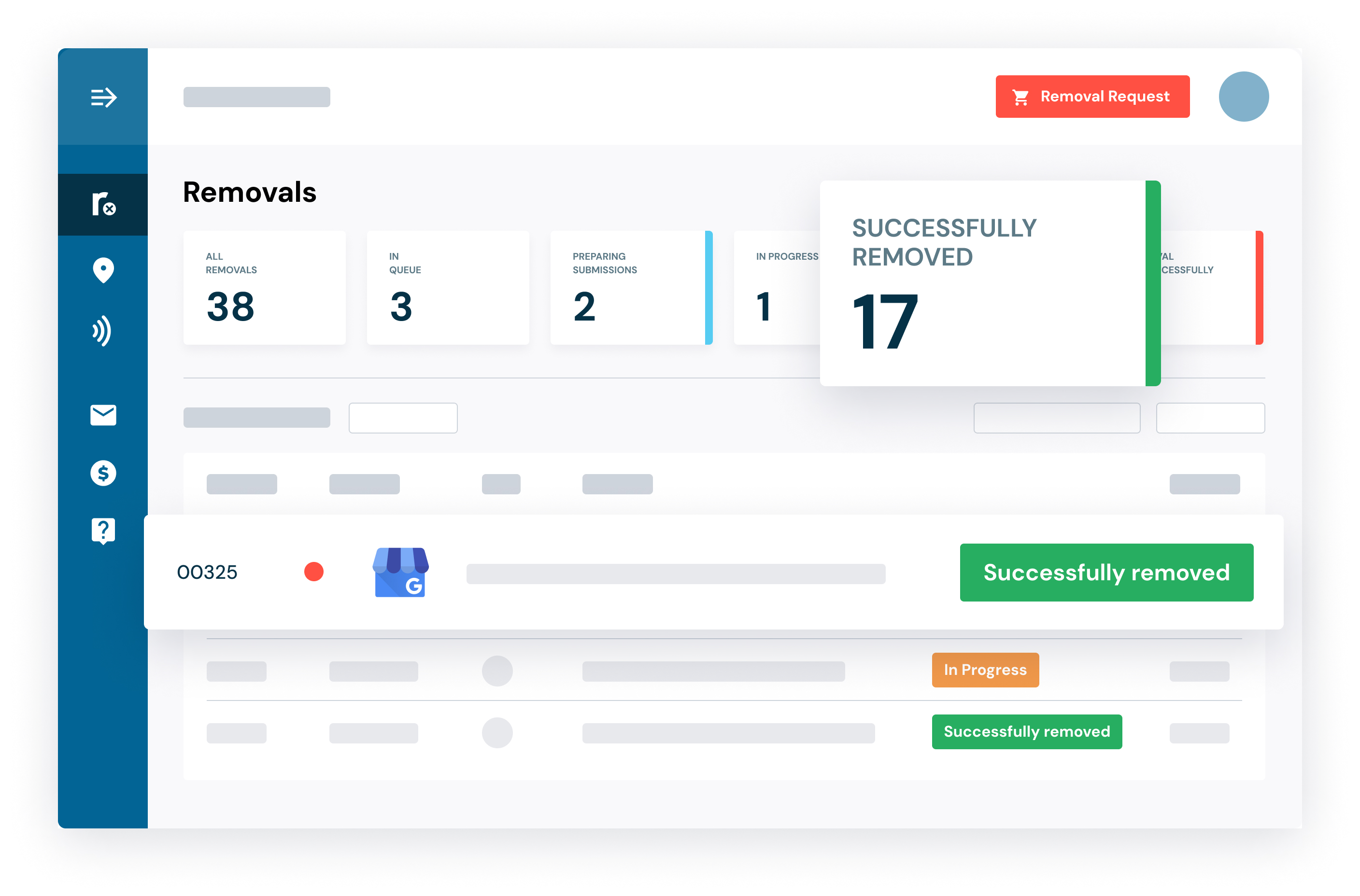 Rimozione di contenuti negativi